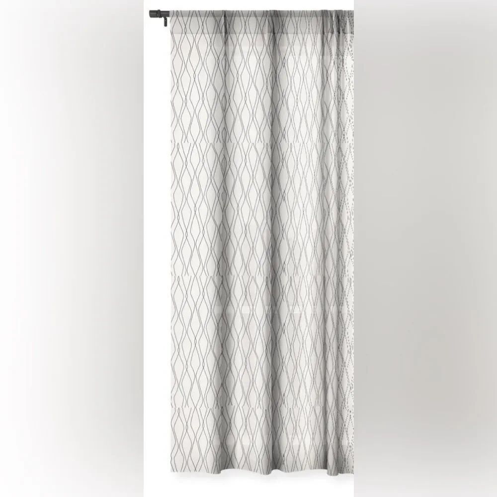 Society 6 Sheer Fuge Slate Single Curtain Panel - 90 x 50”